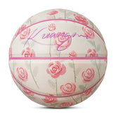 Kuangmi Rose - Pink Patterned Basketball - Size 6/7, Moisture - Absorbing PU, Ideal for Multi - Venue Ideal for Multi - Venue Play